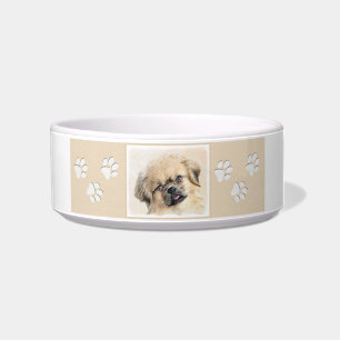 Tibetan Spaniel Painting - Cute Original Dog Art Bowl