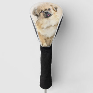 Tibetan Spaniel Painting - Cute Original Dog Art Golf Head Cover