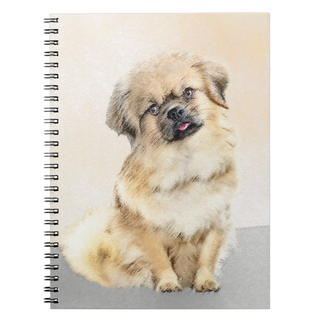 Tibetan Spaniel Painting - Cute Original Dog Art Notebook (Front)