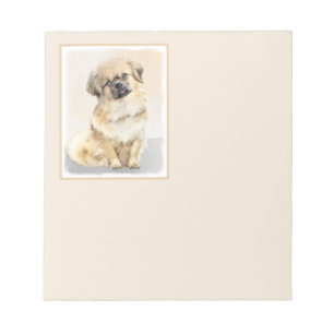 Tibetan Spaniel Painting - Cute Original Dog Art Notepad