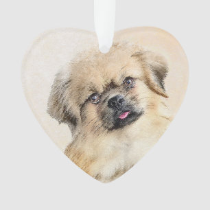 Tibetan Spaniel Painting - Cute Original Dog Art Ornament