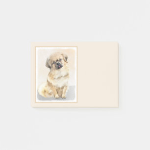 Tibetan Spaniel Painting - Cute Original Dog Art Post-it Notes