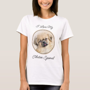 Tibetan Spaniel Painting - Cute Original Dog Art T-Shirt