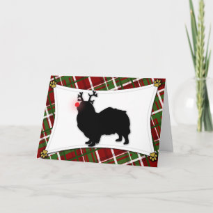 Tibetan Spaniel Reindeer Christmas Card