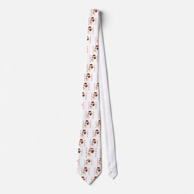 Tibetan Spaniel Santa Paws Tie (Front)
