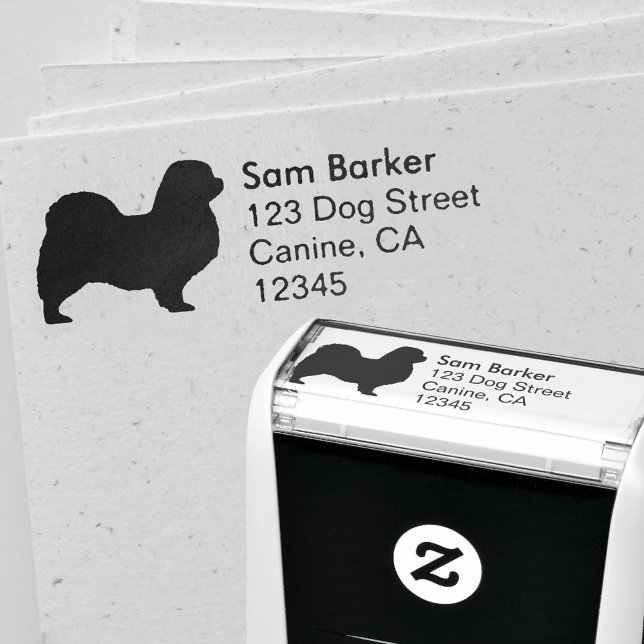 Tibetan Spaniel Silhouette Return Address Self-inking Stamp (Creator Uploaded)