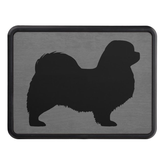 Tibetan Spaniel Silhouette Trailer Hitch Cover (Front)