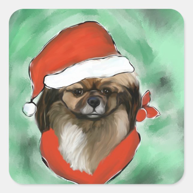Tibetan Spaniel Square Sticker (Front)