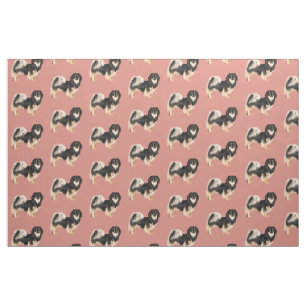 Tibetan Spaniel (Tri) Fabric: Combed Cotton (56" w Fabric