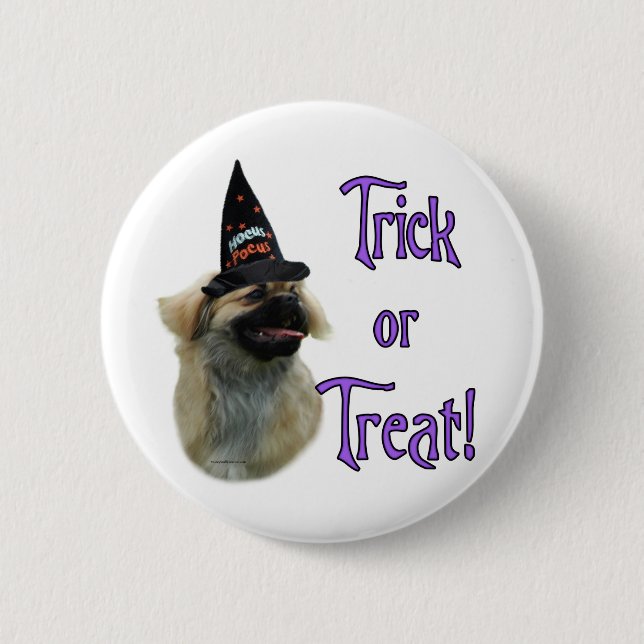Tibetan Spaniel Trick 2 Inch Round Button (Front)