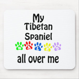 Tibetan Spaniel Walks Design Mouse Pad