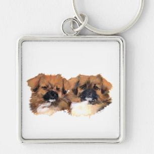 Tibetan Spaniels Head Study Keychain