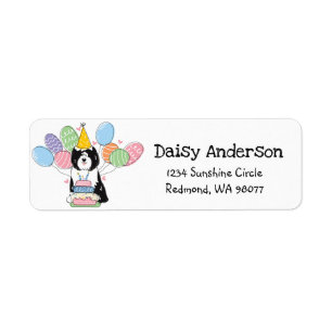 Tibetan Terrier Birthday Return Address Label