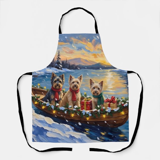 Tibetan Terrier Christmas Boat Holiday Apron (Front)