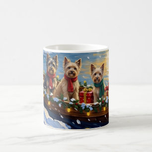 Tibetan Terrier Christmas Boat Holiday Coffee Mug
