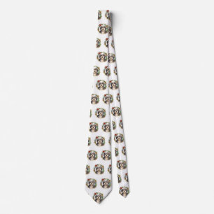 Tibetan Terrier Christmas Wreath Festive Pup  Tie
