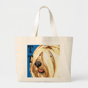 Tibetan Terrier Colour Block Large Tote Bag