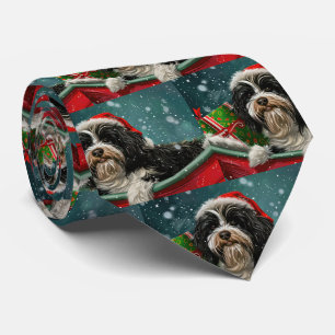 Tibetan Terrier Dog Christmas Festive  Tie