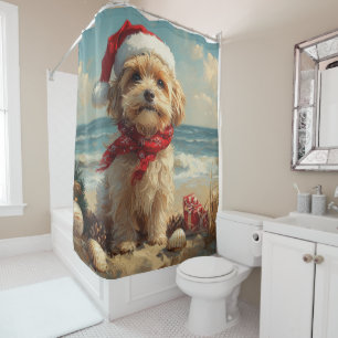 Tibetan Terrier Dog Christmas Vintage Beach