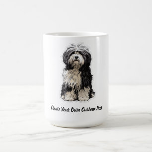 Tibetan Terrier Dog Create Your Own Custom Text  Coffee Mug