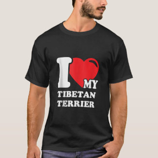 Tibetan Terrier Dog Lover Cute Dog Mom Dad Print T T-Shirt