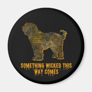 Tibetan Terrier Dog Silhouette Fun Halloween Magnet