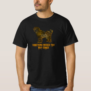 Tibetan Terrier Dog Silhouette Fun Halloween T-Shirt