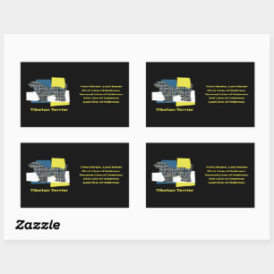 Tibetan Terrier Dog YB Grid TriColour Sticker