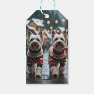 Tibetan Terrier Dogs Christmas Snow Holiday Gift Tags