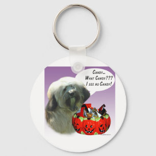 Tibetan Terrier Halloween Candy Keychain