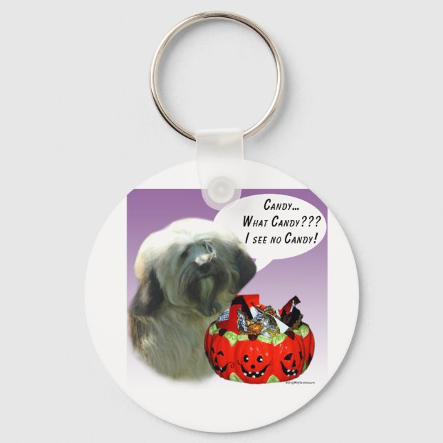 Tibetan Terrier Halloween Candy Keychain (Front)