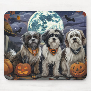 Tibetan Terrier Halloween Spooky Mouse Pad