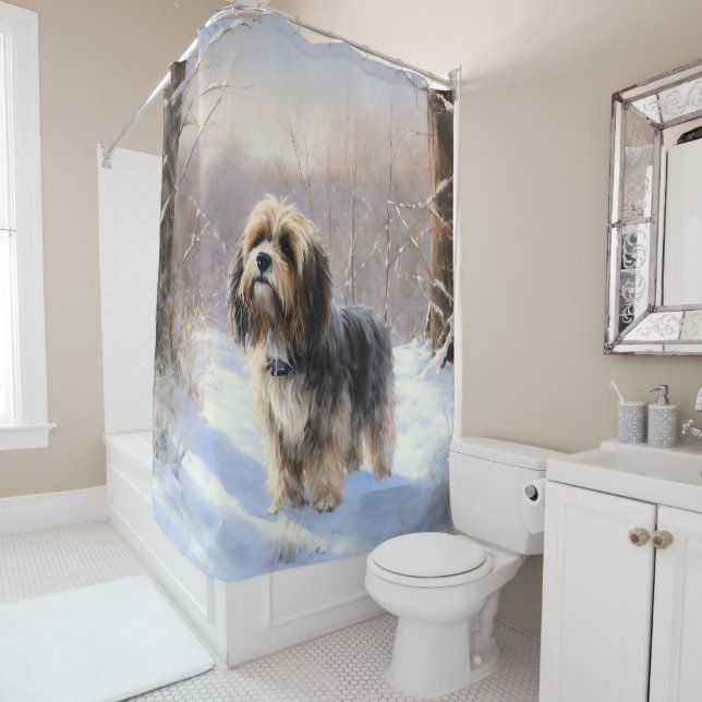 Tibetan Terrier Let It Snow Christmas  (In Situ)