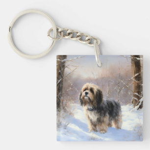 Tibetan Terrier Let It Snow Christmas  Keychain