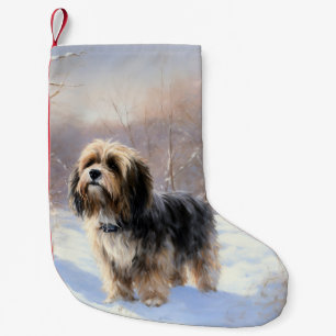 Tibetan Terrier Let It Snow Christmas Small Christmas Stocking