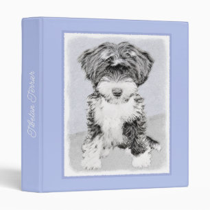 Tibetan Terrier Painting - Cute Original Dog Art 3 Binder