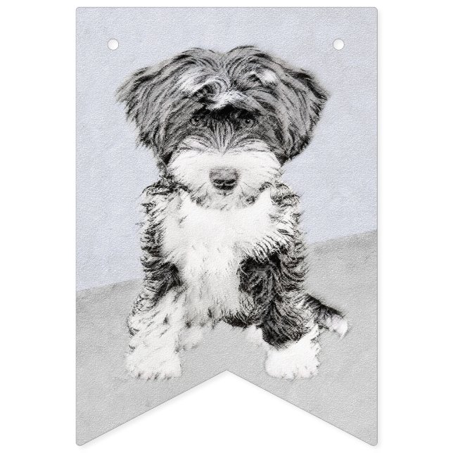 Tibetan Terrier Painting - Cute Original Dog Art Bunting Flags (First Flag)