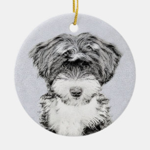 Tibetan Terrier Painting - Cute Original Dog Art Ceramic Ornament