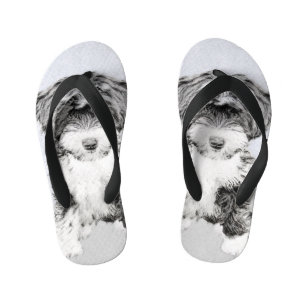 Tibetan Terrier Painting - Cute Original Dog Art Kid's Flip Flops
