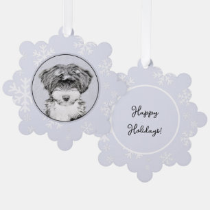 Tibetan Terrier Painting - Cute Original Dog Art Ornament Card