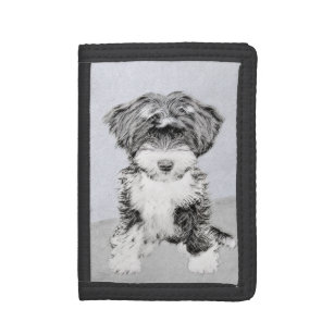 Tibetan Terrier Painting - Cute Original Dog Art Trifold Wallet