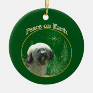 Tibetan Terrier Peace Ceramic Ornament