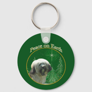 Tibetan Terrier Peace Keychain