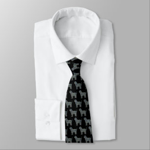 Tibetan Terrier Silhouette Dog Yellow & Blue Black Tie