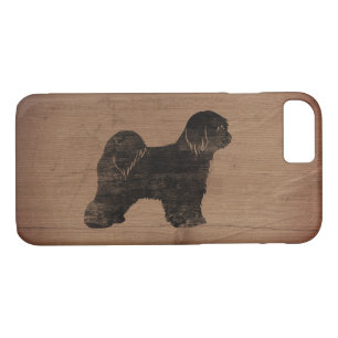 Tibetan Terrier Silhouette Rustic iPhone 8/7 Case