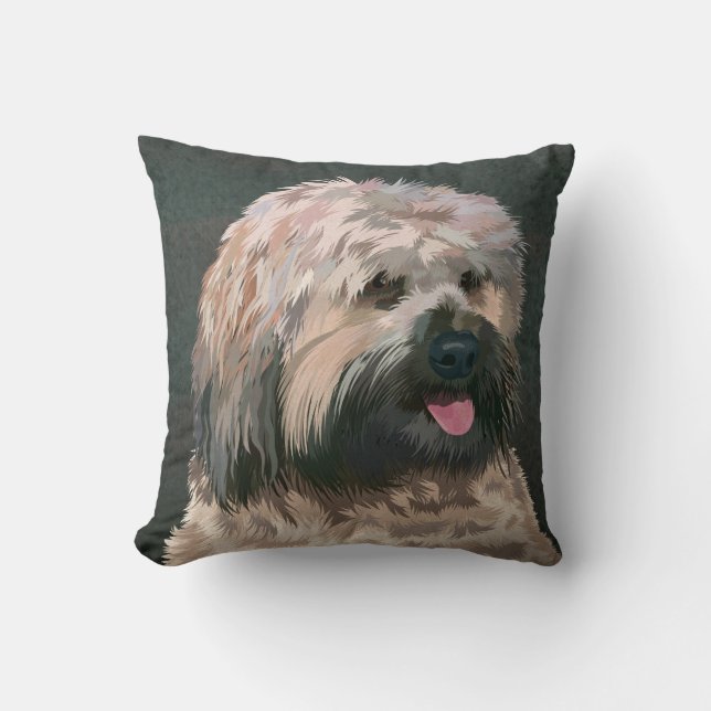 Tibetan Terrier Throw Pillow (Front)