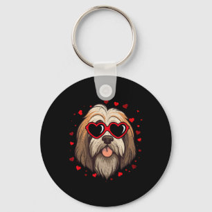 Tibetan Terrier Valentine Heart Cute Dog Lovers  Keychain