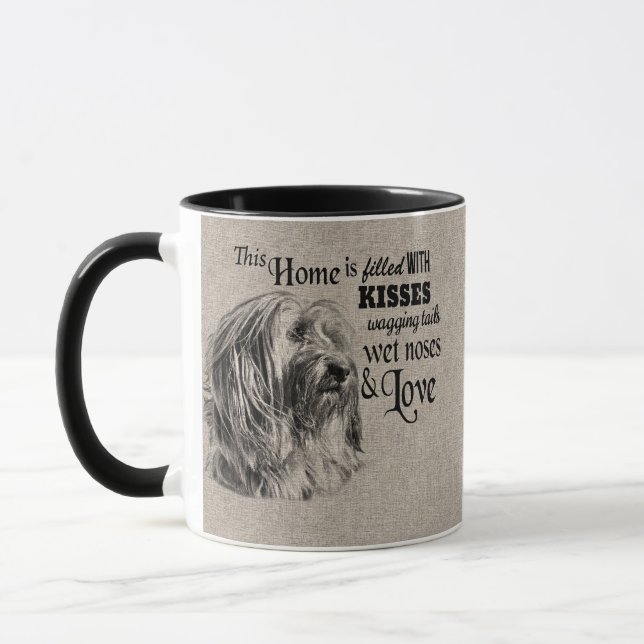 Tibetan Terrier vintage portrait cute quote Mug (Left)