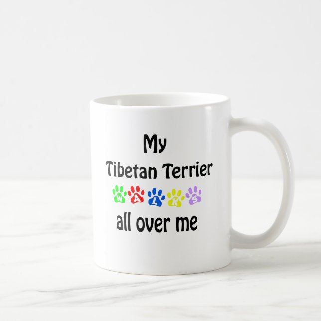 Tibetan Terrier Walks Design Coffee Mug (Right)