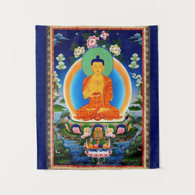 Tibetan Thangka Prabhutaratna Buddha Tapestry (Front)